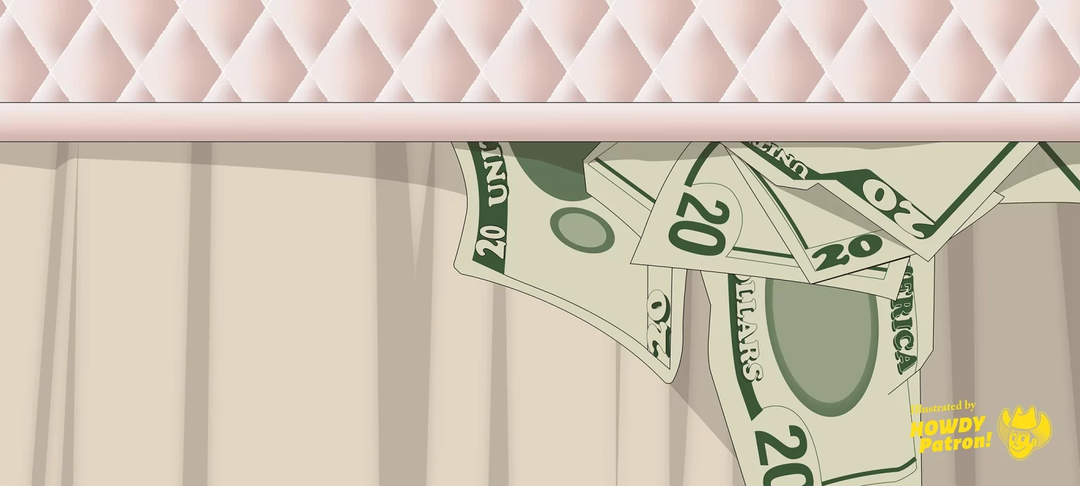 Header money under mattress illustration