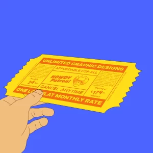 hand with ticket illustration